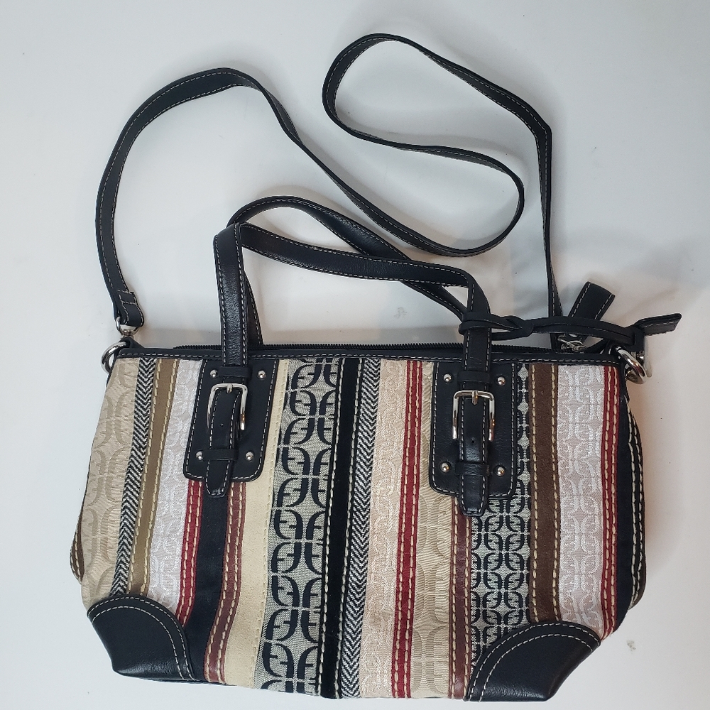 Fossil Elegant Striped Patchwork Crossbody Should… - image 2